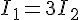 {I_1} = 3{I_2}